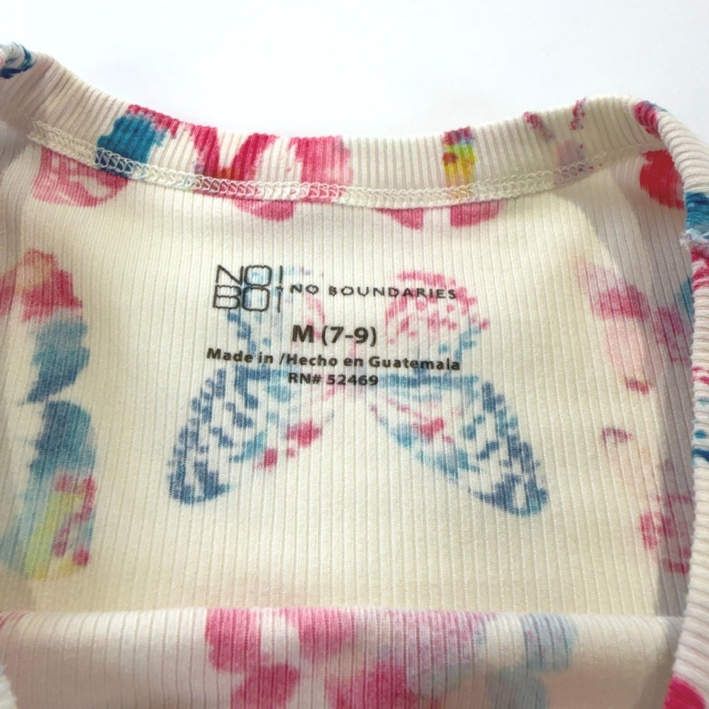 No Boundaries Butterfly Print Rib Knit Long Sleeve Top Juniors Size Med 349A2 - Picture 3 of 5
